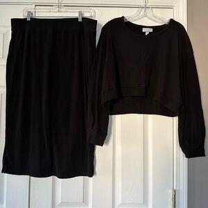 Isabel Maternity Viral Maternity Set | Ribbed Crop Top & Pencil Skirt | Size XXL